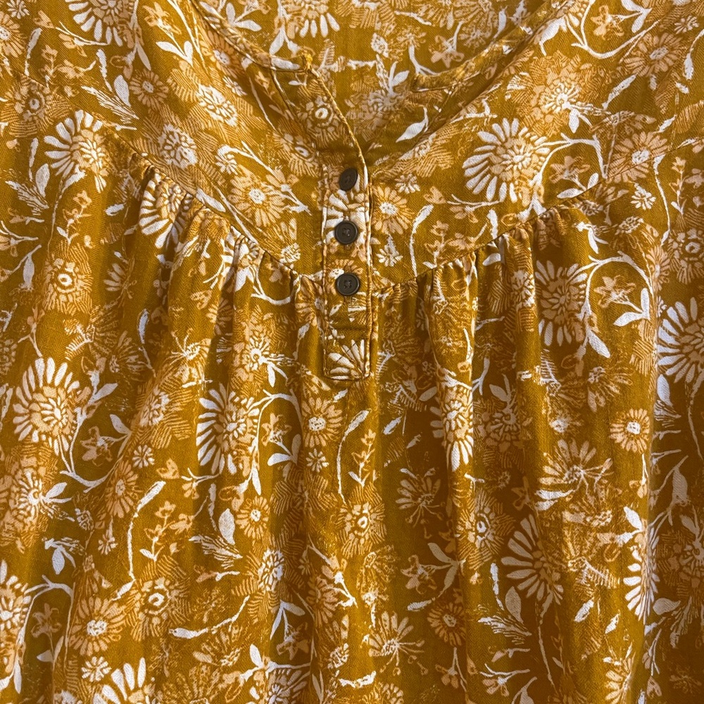 a.n.a Golden Floral Blouse - Picture 2 of 5